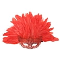thumbnail image 1 of Red Sequin Mask Party Eye Mask For Carnival Glitter Feather Masquerade Mask Festive Accessory For Costume Parties Special Events, 1 of 8