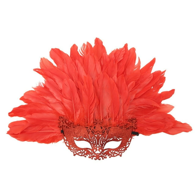 Red Sequin Mask Party Eye Mask For Carnival Glitter Feather Masquerade Mask Festive Accessory For Costume Parties Special Events