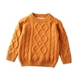 thumbnail image 2 of ZyeKqe Boys Girls Sweater Cable Knit Fleece Crewneck Pullover Casual Winter Warm Soft Comfy Unisex Long Sleeve Tops for Kids, 2 of 7
