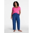 thumbnail image 2 of Time and Tru Women's High Rise Drapey Barrel Jeans, 28" Inseam, Sizes XS-XXXL, 2 of 6