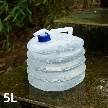 Transprent 3/5/8/10/15L PE Food Grade Tool Collapsible Water Bucket Folding Storage Camping Accessories Outdoor Hiking Buckets 5L