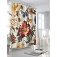 thumbnail image 3 of Shower Curtains Floral Bath Curtain Vintage Rustic Butterfly Waterproof Bathroom Shower Curtain Set with Hooks Decoration 72 x 84 Inches, 3 of 7