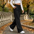 thumbnail image 4 of Diufon Women's Wide Leg Sweatpants Fall Trendy Drawstring Baggy Sweat Pants Scalloped Hem Workout Joggers with Pockets, 4 of 9