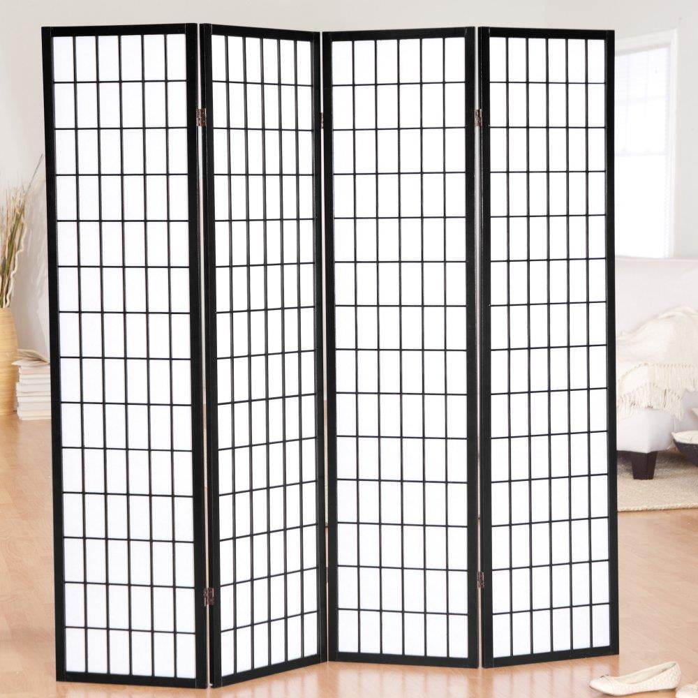 4 Panels Wood Shoji Room Divider Folding Screen Oriental Traditional Option NEW 