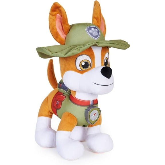 Paw Patrol Talking Tracker 12-Inch Tall Interactive Plush Toy with Music, Sounds and Bilingual Phrases Stuffed Animals, Kids Toys for Ages 3 and up