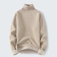 thumbnail image 2 of Gibobby Suéter ligero hombre Suéter de cuello alto para hombre, estilo informal, de punto trenzado, para hombre(Blanco,XG), 2 of 5