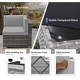 thumbnail image 3 of YODOLLA 7-Piece Patio Furniture Set on Sale, Rattan Wicker Outdoor Sectional Sofa Couch with Table Patio Conversation Set for Lawn& Backyard In Gray, 3 of 9