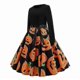 thumbnail image 2 of Halloween Dresses Womens Skeleton Pumpkin Printed Cosplay Party Costume, 2 of 3