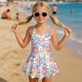 thumbnail image 3 of Tutolipy Rabbit Flowers Swimsuits, Soft Girls' Sleeveless One Piece Swimsuit with Skirt, Skirted Bathing Suit for Pool, Size 8-9 Years, 3 of 8