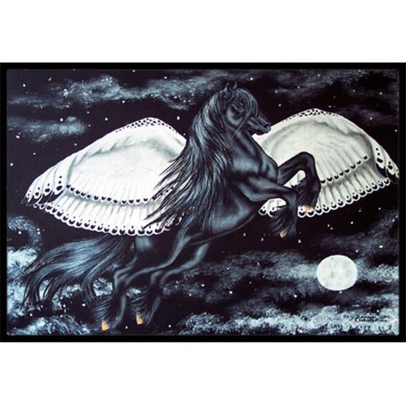 Black Flying Horse Indoor or Outdoor Mat- 18 x 27