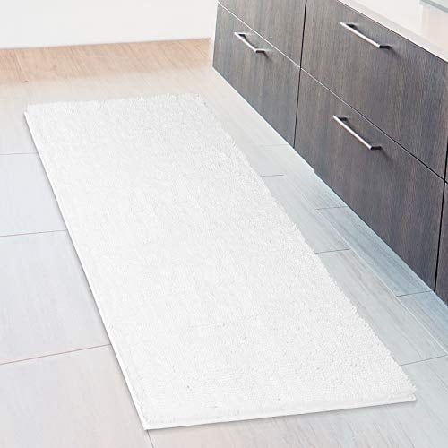 Alfombra de baño MAYSHINE, extra grande y suave, de felpa blanca