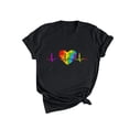 thumbnail image 4 of Camisetas con estampado de latidos del corazón y cuello redondo para mujer, blusas femeninas cómodas a la moda, Tops de San Valentín Fridja  gope2207, 4 of 7