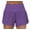 Purple, variant on Womens High Waisted Running Shorts Athletic Workout Shorts With Mesh Liner Zipper Pockets