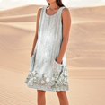 thumbnail image 3 of WILLBEST Vestidos De Verano Vestido De Lino Para Mujer Vestido De Playa Informal Hasta La Rodilla Vestido Sin Mangas Vestido Casual Estampado De Verano Con Bolsillos, 3 of 3