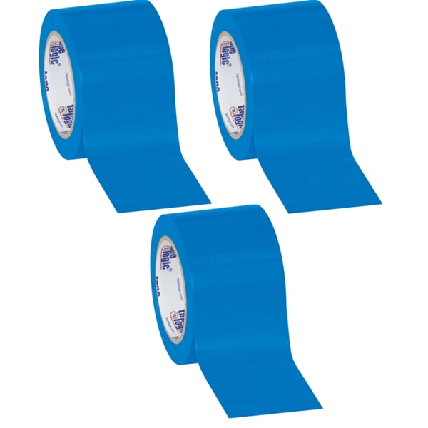 Tape Logic Blue Solid Vinyl Safety Tape 3" x 36 Yard Roll (3 Pack)