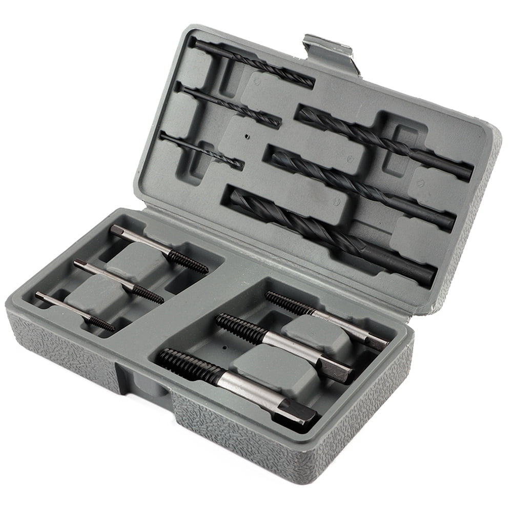 Easy Out Screw Extractor Set and Drill Bits Broken Bolt Removing Fastener Tools 