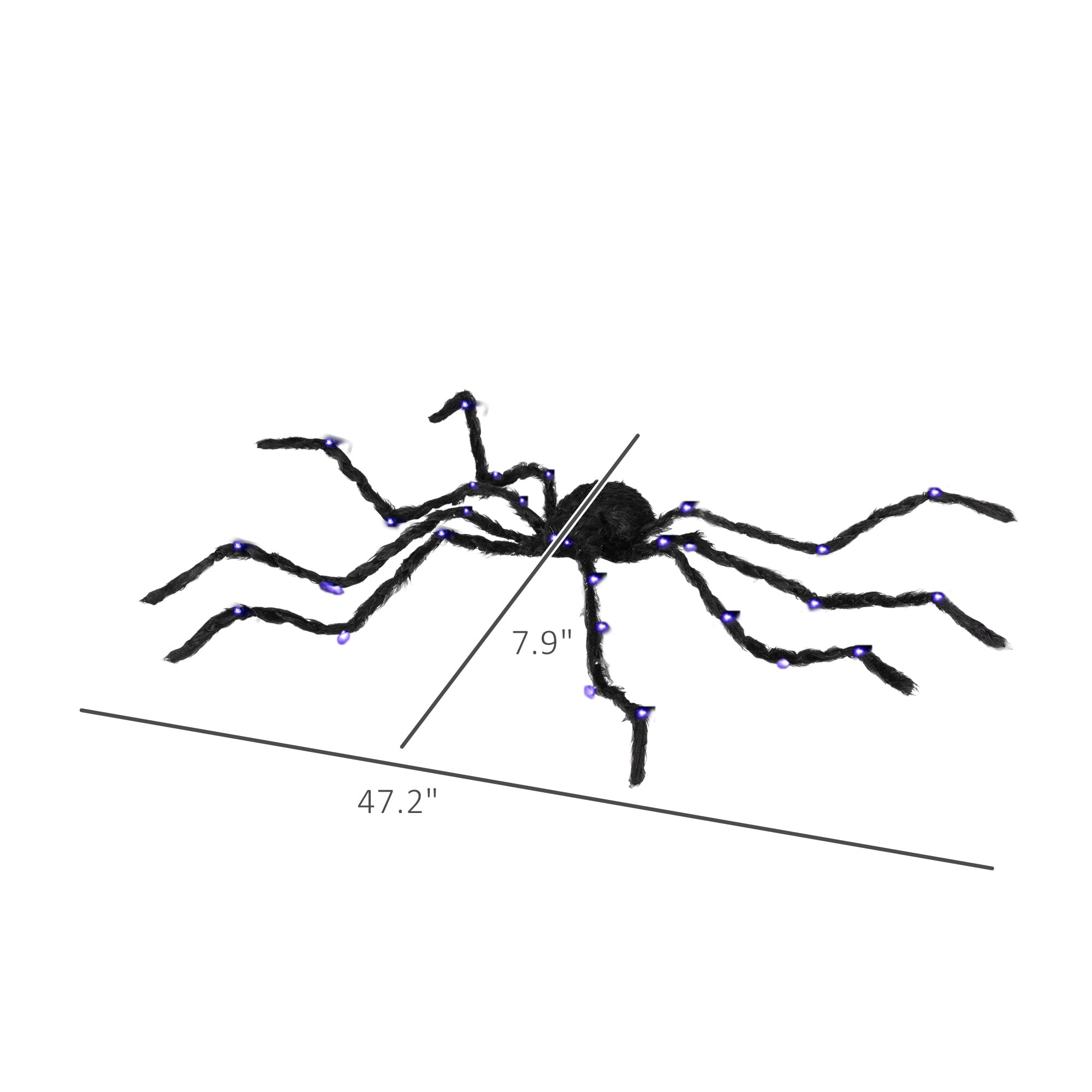 Alvantor Halloween Prop Light-up Oversized Spider Outdoor Halloween Decorations with Light Up Bendable Legs