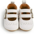 thumbnail image 4 of Baby Girl Shoes Non Slip Soft Sole PU Leather Infant Toddler Mary Jane Flats First Walker Crib Dress Oxford Shoes 3-18 Months, 4 of 6