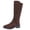 Coffee, variant on Purcolt Womens Mid-Calf Boots Vintage Trendy Faux Suede Pointed Toe Block Heel Booties Comfort Casual Non-Slip Western Cowgirl Boots with Side Zip