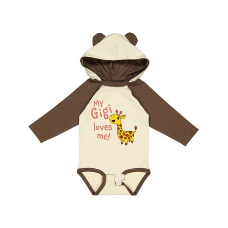 

Inktastic My Gigi Loves Me- Cute Giraffe Gift Baby Boy or Baby Girl Long Sleeve Bodysuit