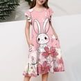thumbnail image 5 of Avrntaa Cute Summer Dress for Girls Funny Rabbit Graphic Easter Dresses Ruffle Short Sleeve A-Line Sundress for 4-13Y, 5 of 5