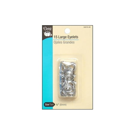 UPC: 0072879102215 | Dritz Large Eyelet Refill 1/4 15pc Nickel