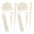 thumbnail image 1 of Uxcell Hand Loom Stick Set, 8pcs Knitting Tools Including Wood Weaving Crochet Needle Wooden Shuttle Wood Weaving Comb, 1 of 5