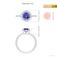 thumbnail image 4 of ANGARA Natural Vintage Style Claw-Set Round 1.45 ct Tanzanite Halo Ring in 14K White Gold for Women (Size-7mm) | December Birthstone, Anniversary, Jewelry Gift for Women | Natural Tanzanite Ring, 4 of 8
