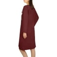 thumbnail image 2 of HDE Womens Sleepwear Cotton Nightgowns Long Sleeve Sleepshirt Print Night Shirt (Red Wine Glass, 2XL/3XL), 2 of 5