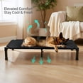 thumbnail image 3 of Elevated Dog Bed, Cooling Raised Bed, Portable&No-Slip for Outdoor or Indoor Use, Black, Extra Large, 60"L x 36"W x 9.3"H, 3 of 7
