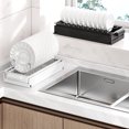 thumbnail image 3 of Pull Out Dish Racks Kitchen Under Sink Organizer, Cabinet Slide Out Dish Drying Rack With Drainboard, Carbon Steel Sliding Drawer Pantry Shelf, 3 of 9