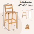 thumbnail image 2 of Gymax Set of 4 Solid Rubber Wood Bar Stools 28'' Dining Chairs w/ Backrests Natural, 2 of 10