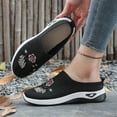 thumbnail image 4 of Domuza Orthopedic Shoes for Women Comfortable Casual Athletic Work Woven Mesh Breathable Sneakers Lightweight Non-Slip Arch Support Slip On Walking Shoes Black 10（EU-43）, 4 of 7