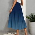 thumbnail image 4 of Gfyviroh Women's Long Skirts Gradient Color Drawstring A-Line Skirts High Elastic Waist Ruffled Hem Midi Skirts, 4 of 7