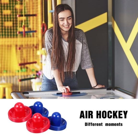 PENIKOKO 1Set Sturdy Plastic Air Hockey Paddle and Puck with Thick Lint Pad for Smooth Table Surface
