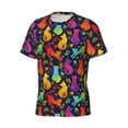 thumbnail image 3 of Rocae Colorful Cats for Men's Moisture-Wicking Crew Tee - T-Shirt for Sports, Outdoor Activities, and Casual Wear, 3 of 9
