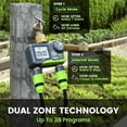 thumbnail image 5 of RainPoint Dual Zone Hose Sprinkler Timer, Brass Connector Irrigation Controller, Rain Delay, Manual/Auto Mode, Lawn and Garden Watering, Green - ITV205, 5 of 7