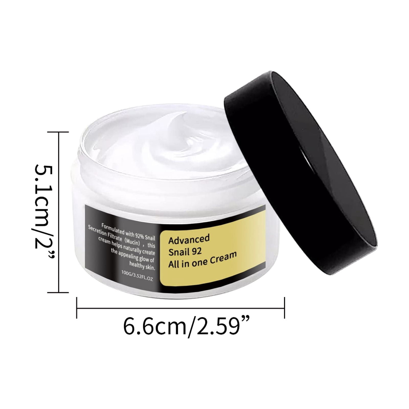 Alvantor Snail Mucin Face Moisturizer, Lightweight Daily Cream for Soft Glowy Skin, 3.52 fl oz