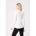 thumbnail image 2 of DOPI Women's Maternity Shirts Casual Long Sleeve Tie Front Ribbed Knit Pregnancy Tee Top, 2 of 6