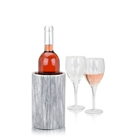 Champagne Chiller Stand Modern Innovations Grey Marble Wine & Beverage Cooler To Use As Champagne Bottle Chiller, Wine Carrier, Flower Pot, Kitchen Utensil Holder, Pantry Caddy Organizer & Dining Table Centerpiece For Décor ()