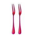 thumbnail image 1 of 2Pcs Restaurant Two-tine Snail Fork Used For Cake in Party Fruit Fork Stainless Steel Tableware Cake Dessert Forks RED, 1 of 8