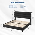 thumbnail image 4 of EnHomee Upholstered Bed Frame with Adjustable Headboard Queen Size Bed Frame with Charge Station & Storage, Black, No Box Spring Needed, Noise Free, 4 of 8