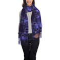 thumbnail image 2 of Women's Fashion Tassel Scarf, Purple Vintage Abstract Mandela Long Shawl, Lightweight and Warm, 2 of 9
