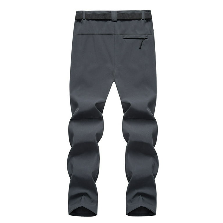 Xysaqa Men's Lightweight Hiking Pants, Mens Waterproof Outdoor Quick-Dry Work Pants Stretch Fishing Mountain Trousers with Zipper Pockets M-4xl, Gray