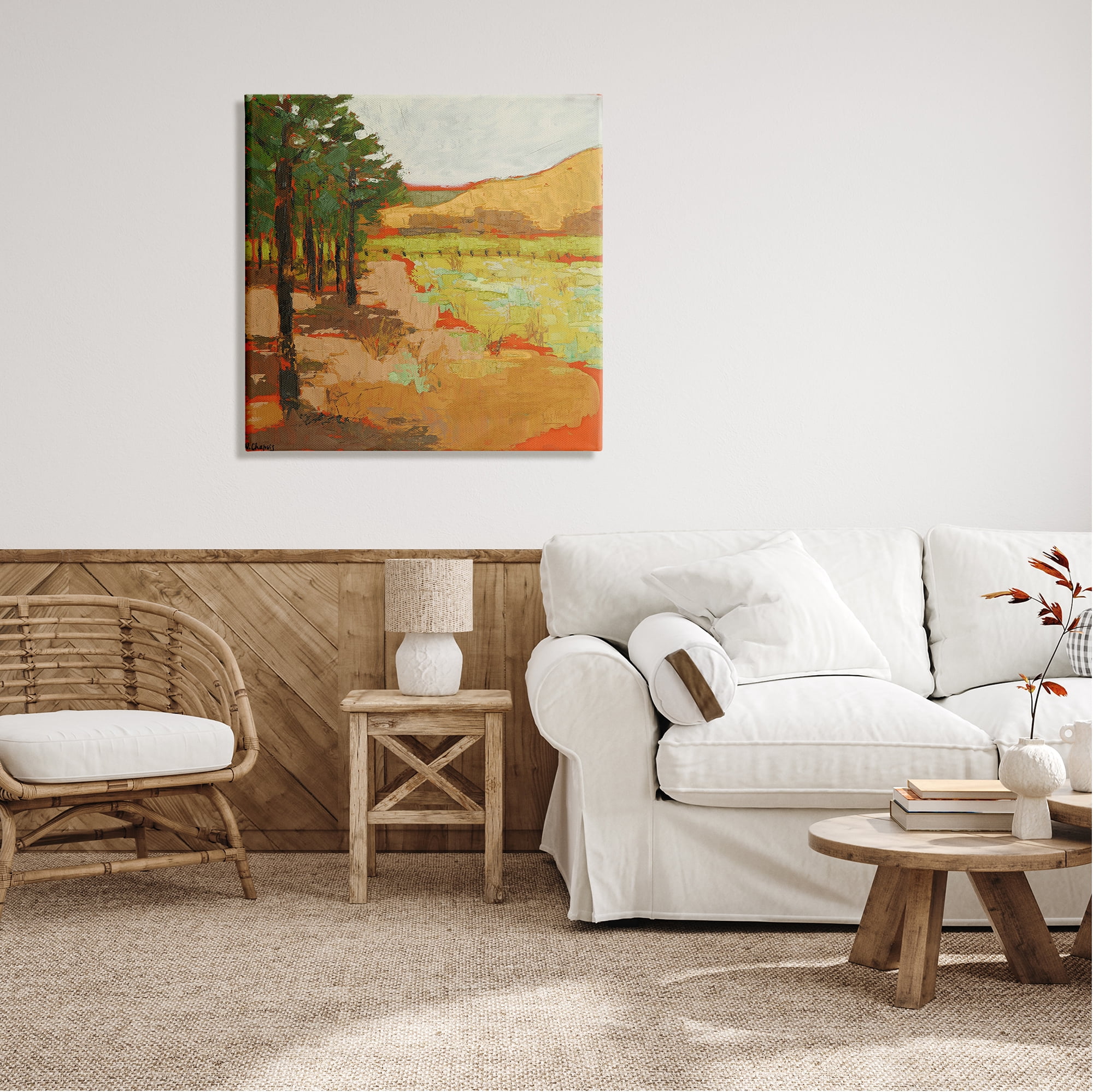 Stupell Industries Modern Landscape Painting Nature Painting Gallery Wrapped Canvas Print Wall Art, 30 x 30