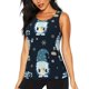 thumbnail image 1 of Balery Gnome and Snowflakes Camiseta sin mangas estampada ligera para mujer, tops de entrenamiento sin mangas, camisetas de yoga transpirables de secado rápido.-Small, 1 of 7