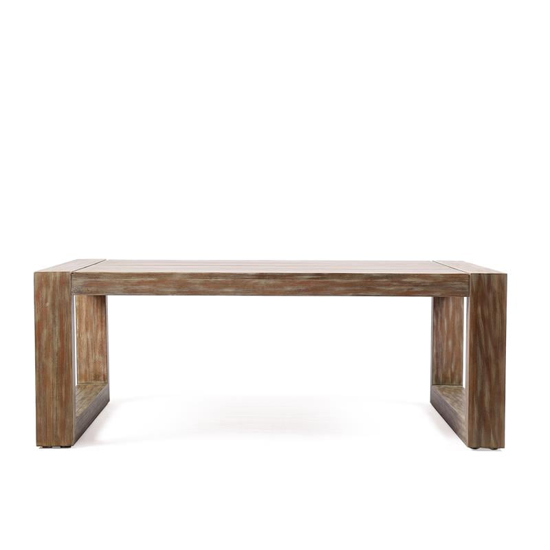 Paradise Light Solid Eucalyptus Outdoor Patio Coffee Table with Teak