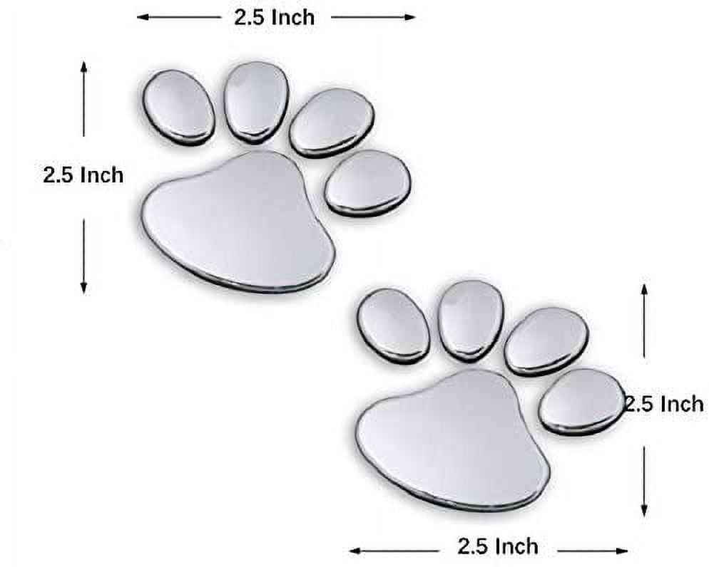 Adorable 3D Chrome Dog Paw Footprint Car Sticker Auto Car Emblem KT00086