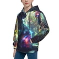 thumbnail image 2 of Kdxio Cosmic Cat In Window Pattern Boys Athletic Unisex Boys Girls Hoodie with Pocket Sweatshirts-Medium, 2 of 6