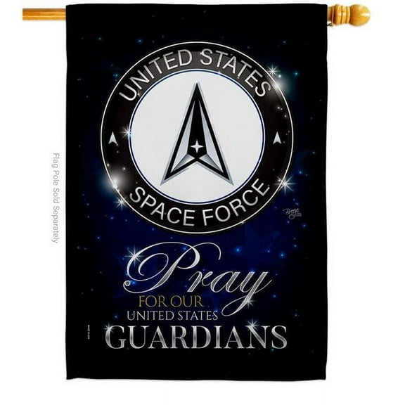 Pray United States Guardians Armed Forces Space Force Double-Sided Garden Decorative House Flag, Multi Color